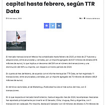 El mercado transaccional en Chile moviliza un 9% menos de capital en 2024, segn TTR Data